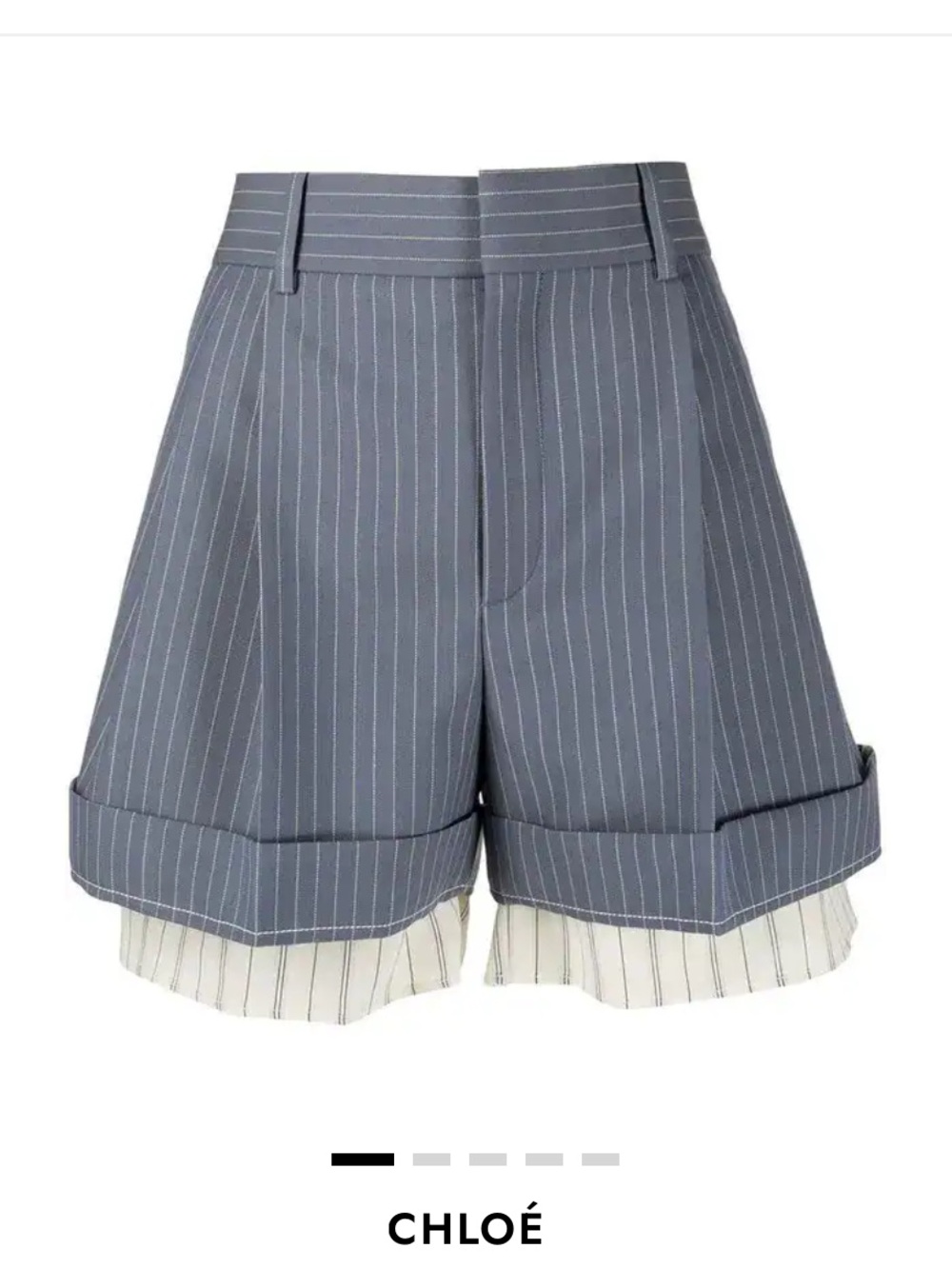 Chloe runway Double-Layer Pinstripe Tailored Shorts